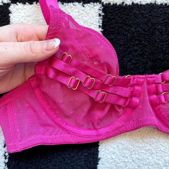 NWT Wolf & Whistle Pink Strappy Bra - Picture 3 of 5